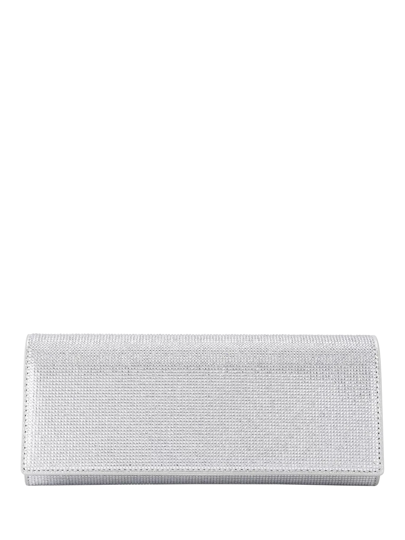 Kurt Geiger Baily clutch bag silver crystal embellishment - British product