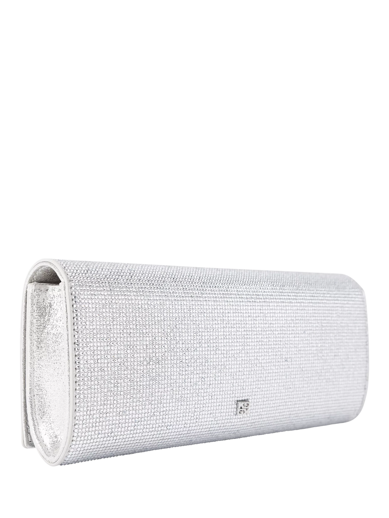 Kurt Geiger Baily clutch bag silver crystal embellishment - British product
