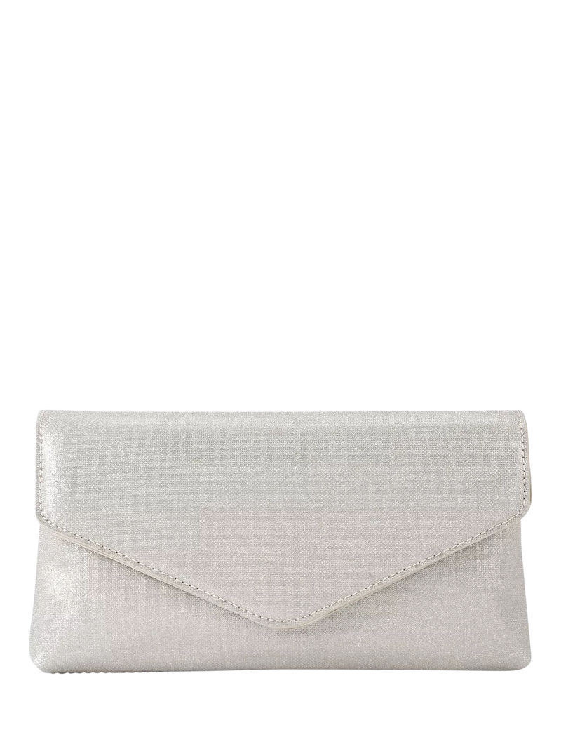 KG Kurt Geiger silver clutch bag, UK version