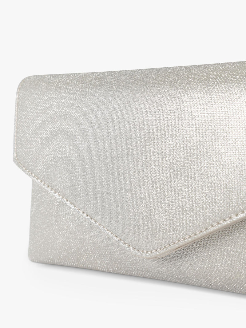 KG Kurt Geiger silver clutch bag, UK version
