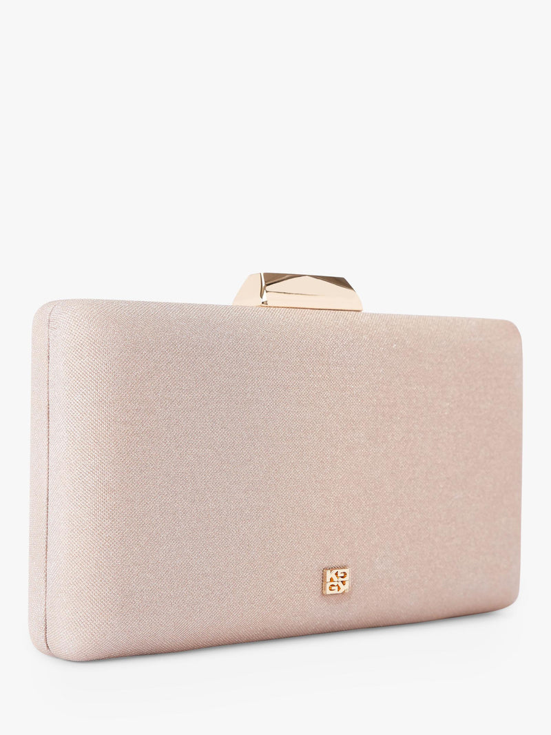 KG Kurt Geiger gold clutch bag, UK version
