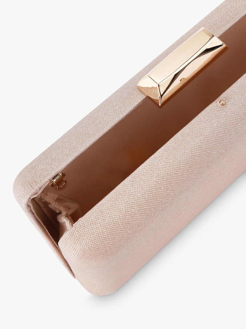 KG Kurt Geiger gold clutch bag, UK version