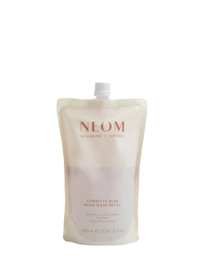 John Lewis NEOM Wellbeing London Complete Bliss Hand Wash Refill Blush Rose, Lime & Black Pepper 600ml- Buy online at McGrocer