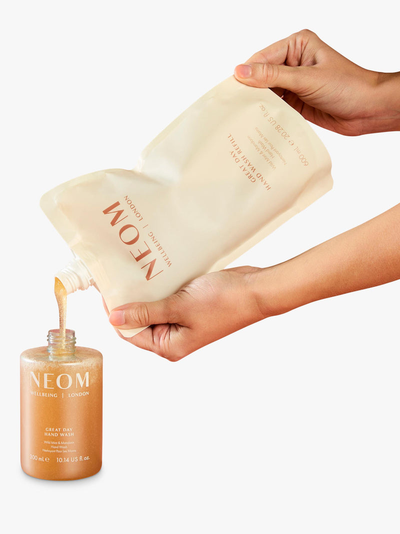 NEOM Wellbeing London Great Day hand wash refill 600ml, UK version