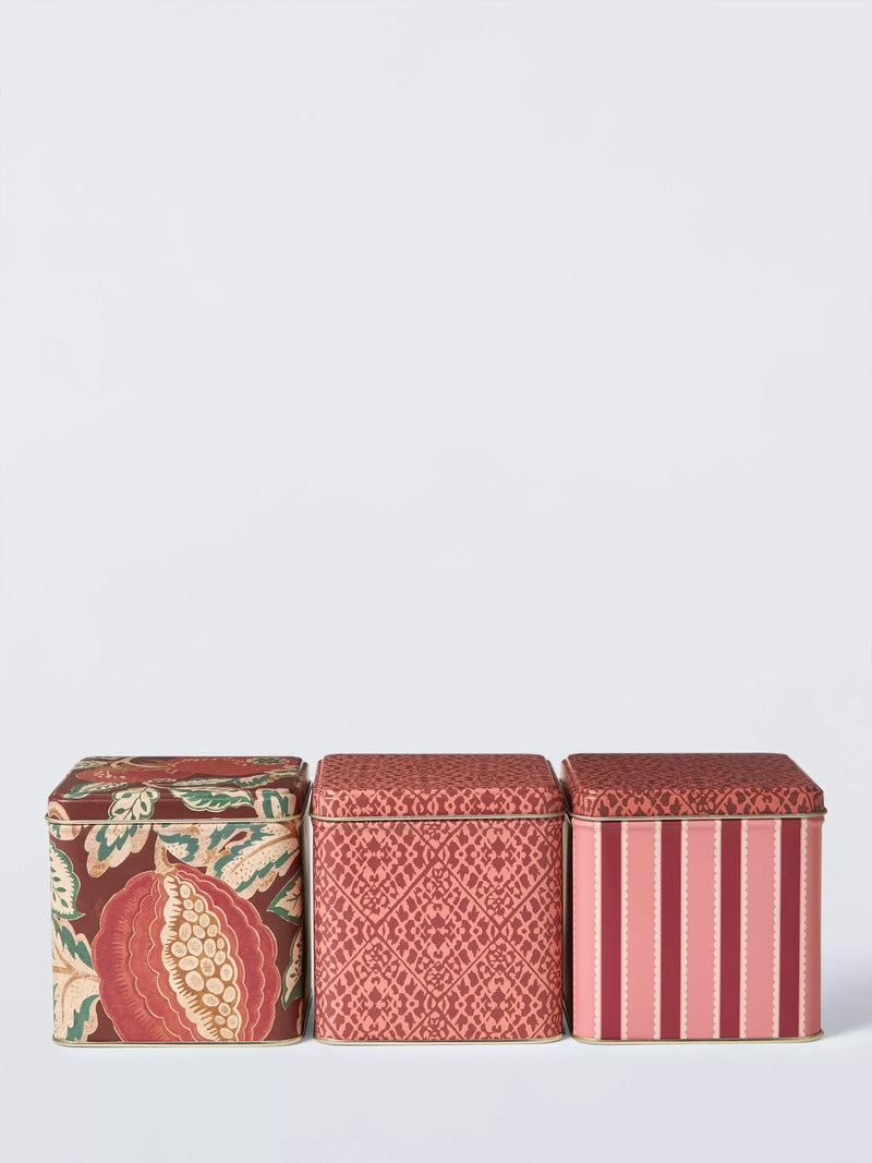 John Lewis Sanderson tin storage caddy set of three, UK version
