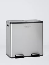 John Lewis Two-Section Recycling Bin with Handles, 80 Litre Capacity, Brushed Stainless Steel- Buy online at McGrocer