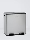 John Lewis two-section recycling bin with handles, 80 litre, brushed stainless steel, UK version