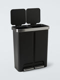 John Lewis black 2 section recycling pedal bin 36L+28L (British brand)