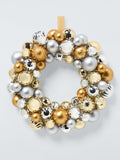 Bauble Wreath in Gold and Silver, Diameter 40cm