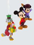 Set of Two Plastic Christmas Tree Ornaments with Ribbon Display