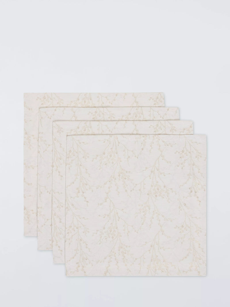 John Lewis gold foliage napkins set of 4, imported from the UK