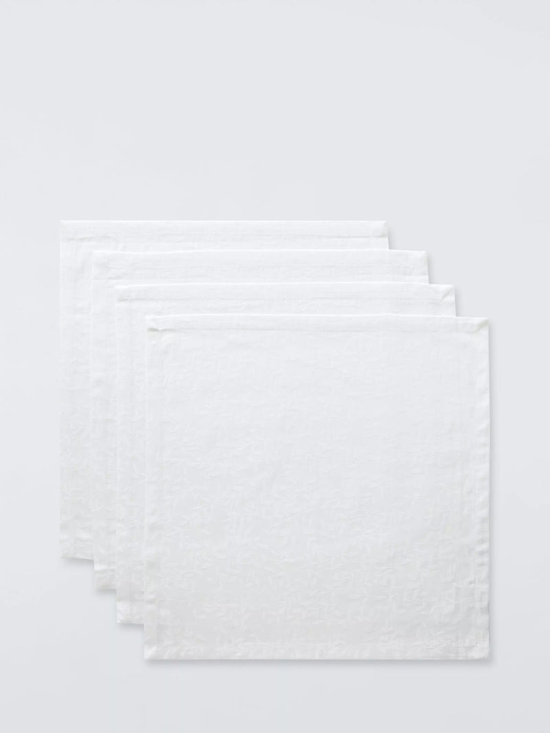 John Lewis cotton napkins foliage jacquard set of 4 45x45 (British brand)
