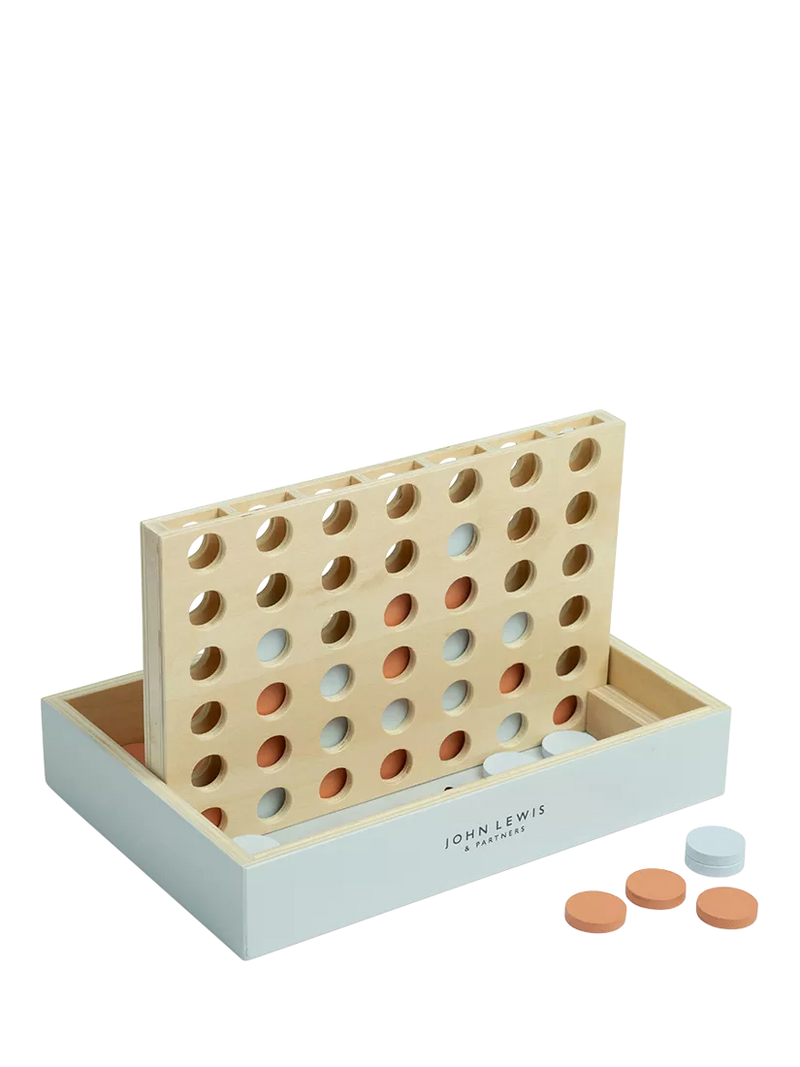 John Lewis wooden Four in a Row game, FSC certified, UK version