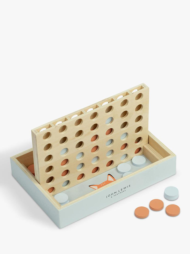 John Lewis wooden Four in a Row game, FSC certified, UK version