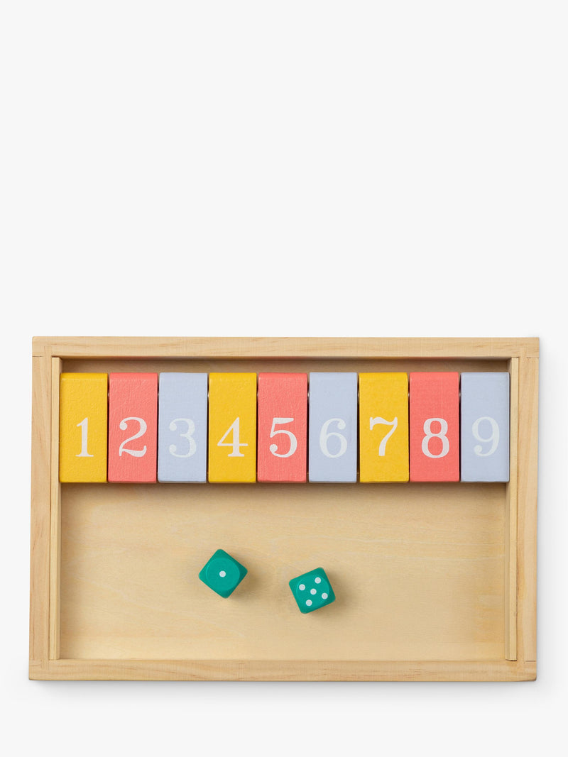 John Lewis wooden Shut the Box game - British product