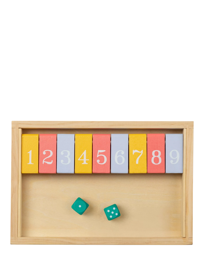 John Lewis wooden Shut the Box game - British product