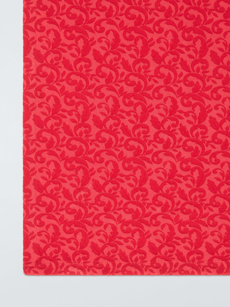 John Lewis Jacquard cotton blend table runner 250cm red - British product