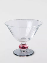 John Lewis John Lewis Beaded Stem Ribbed Glass Sundae Dish, Pink/Clear, 12cm- Buy online at McGrocer