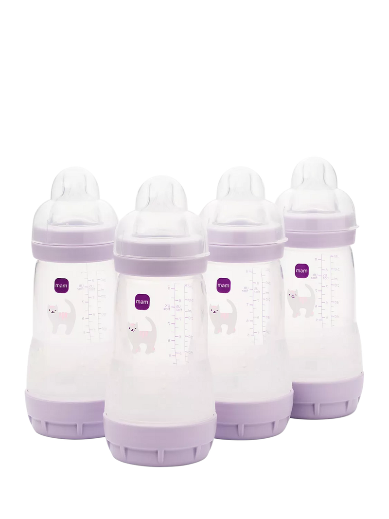 MAM Easy Start Anti-Colic Self-Sterilising Baby Bottles 260ml Pack of 4