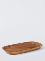 John Lewis John Lewis Farmhouse Oblong Platter, Acacia Wood, Natural, 35.5cm- Buy online at McGrocer
