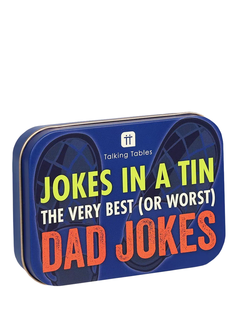 Talking Tables Dad Jokes Tin 100 cards imported from the UK