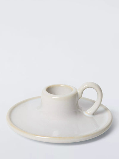 John Lewis John Lewis Ceramic Dinner Candle Holder, Natural- Buy online at McGrocer