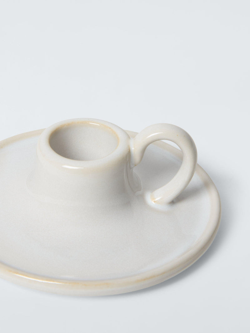 John Lewis ceramic dinner candle holder natural, UK version
