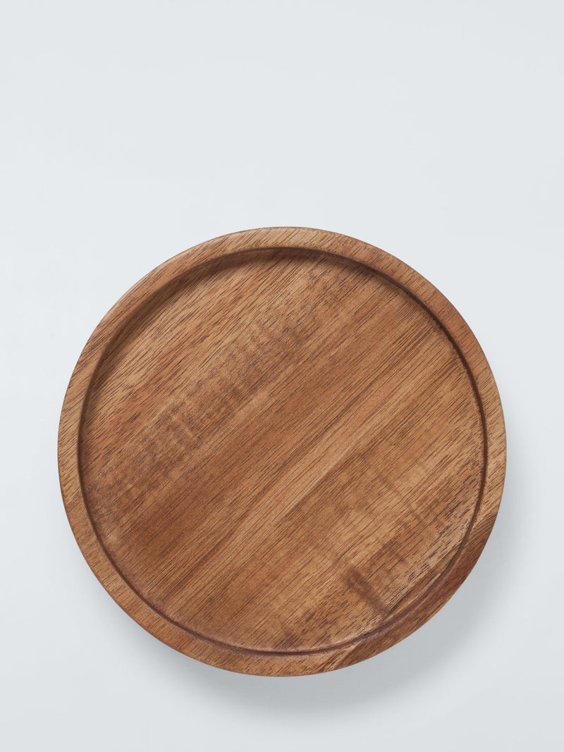 John Lewis small acacia wood candle plate - British product