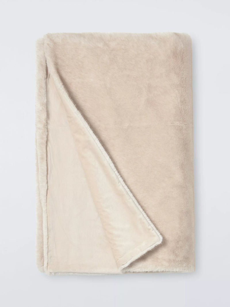 John Lewis faux fur throw champagne 200x150cm - British product