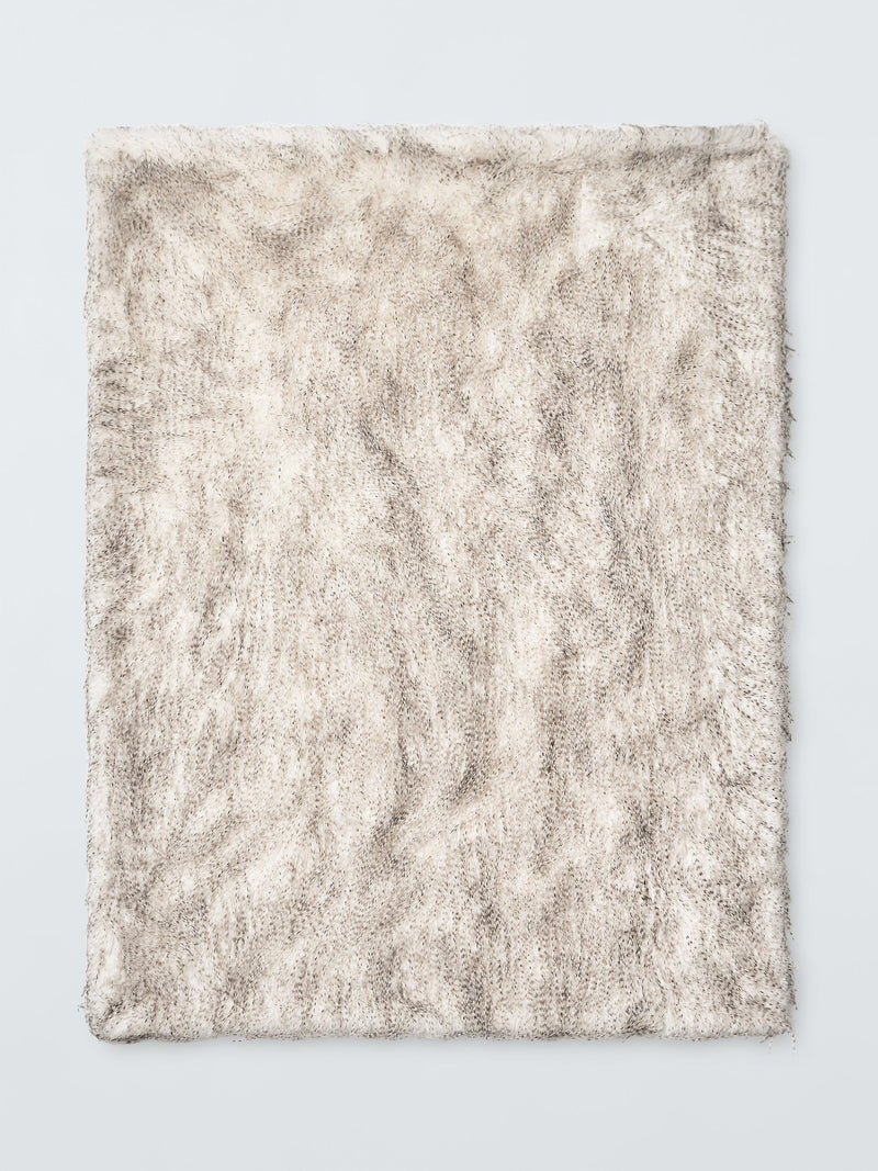John Lewis Ostrich faux fur throw white/multi 200x150cm (British brand)