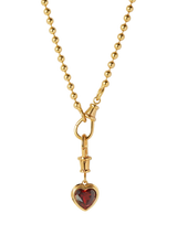 John Lewis Edge of Ember Red Garnet Heart Necklace, Gold- Buy online at McGrocer