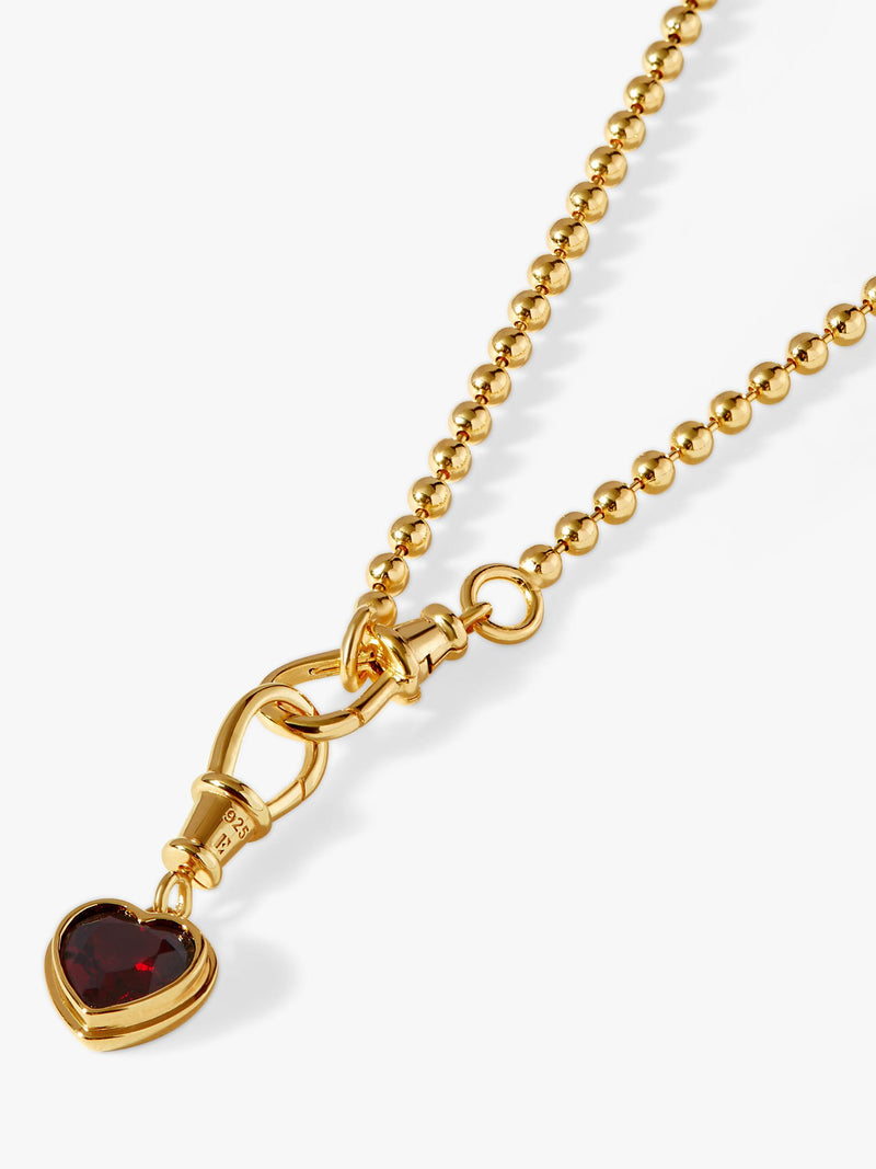 Edge of Ember red garnet heart necklace, imported from the UK