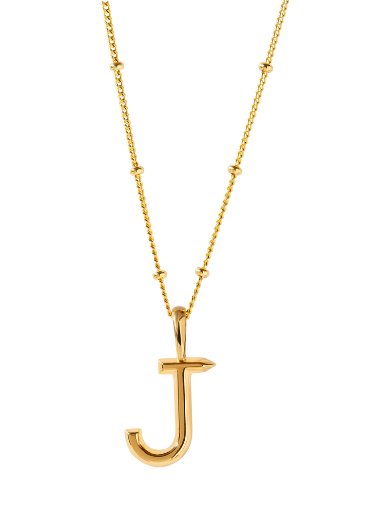 Edge of Ember Gold Initial Pendant Necklace