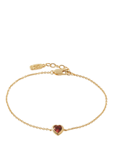 John Lewis Edge of Ember Red Garnet Heart Bracelet Gold- Buy online at McGrocer