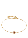Edge of Ember red garnet heart bracelet gold, imported from the UK