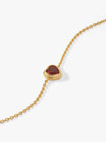 Edge of Ember red garnet heart bracelet gold, imported from the UK