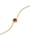 Edge of Ember red garnet heart bracelet gold, imported from the UK