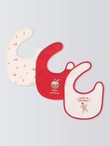 John Lewis John Lewis Christmas Round Baby Bibs Multi Pack of 3- Buy online at McGrocer