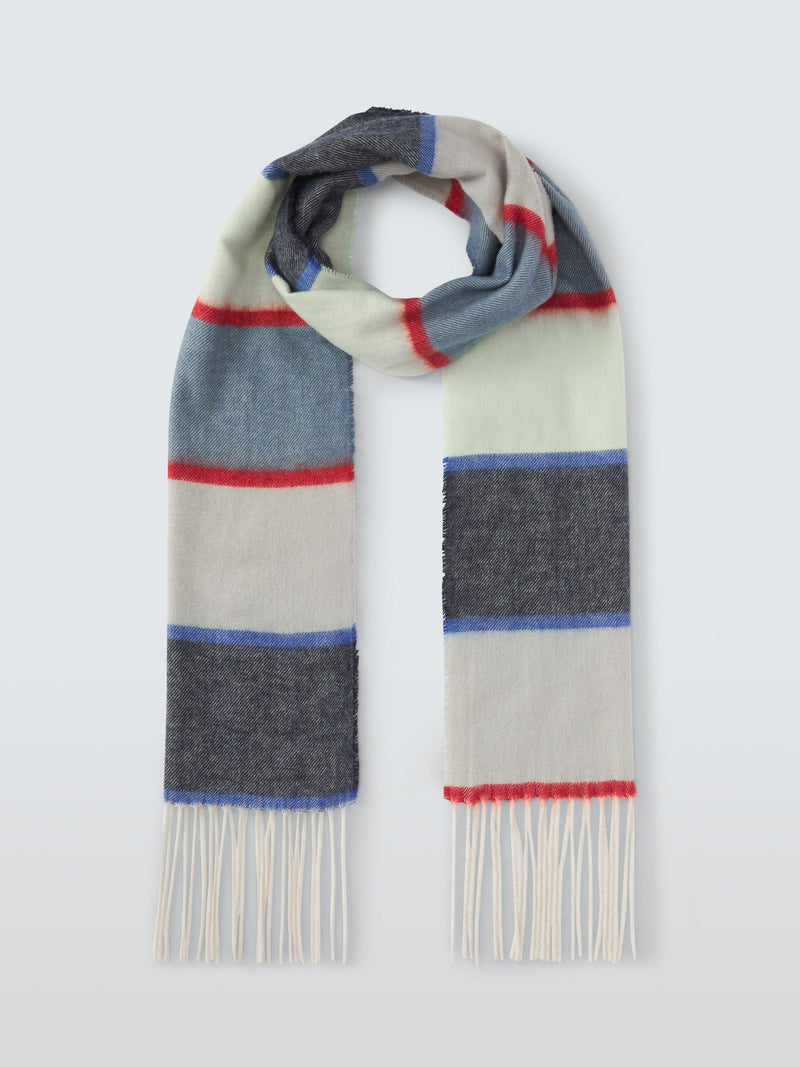John Lewis Striped Cashmink Scarf Multi - British product