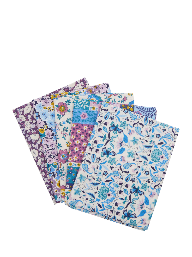 Liberty Fabrics Tudor Patchwork fat quarter fabric pack of 5 (British brand)