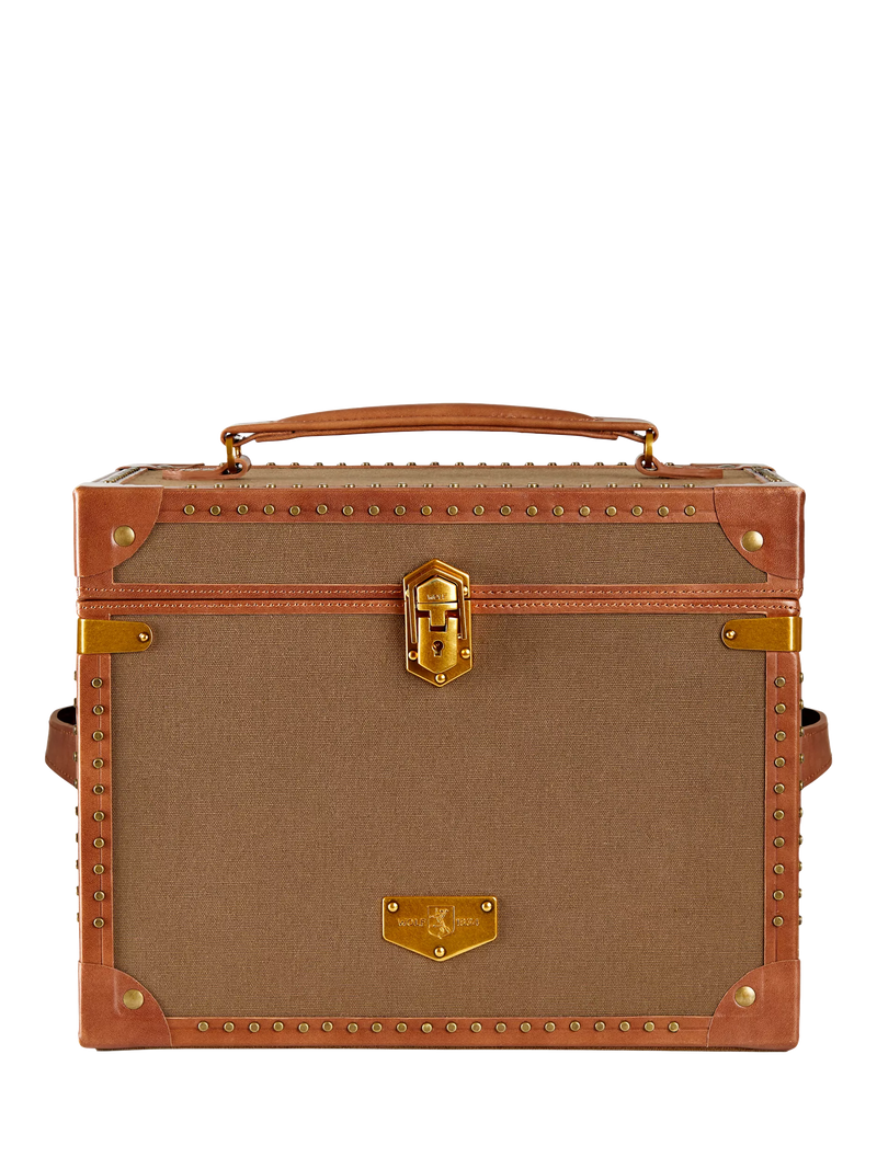 WOLF Ida trunk jewellery box khaki, imported from the UK