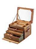 WOLF Ida trunk jewellery box khaki, imported from the UK