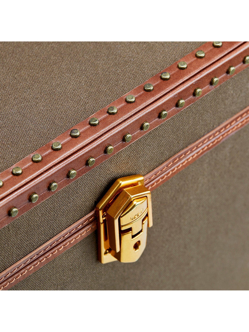 WOLF Ida trunk jewellery box khaki, imported from the UK