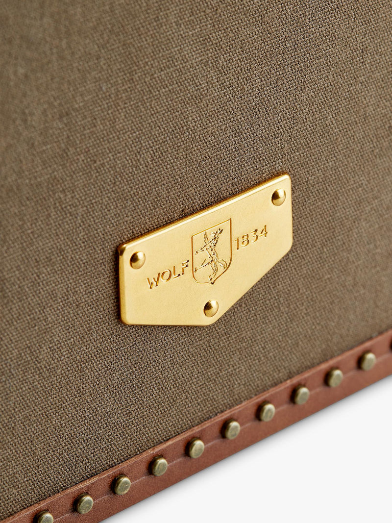 WOLF Ida trunk jewellery box khaki, imported from the UK