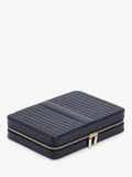 WOLF Maria quilted leather zip large jewellery case, imported from the UK