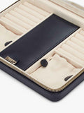 WOLF Maria quilted leather zip large jewellery case, imported from the UK