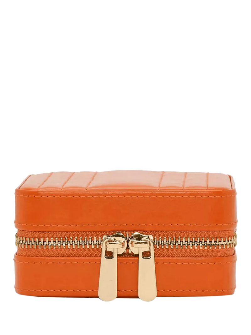 WOLF Maria leather zip jewel case in tangerine, UK version