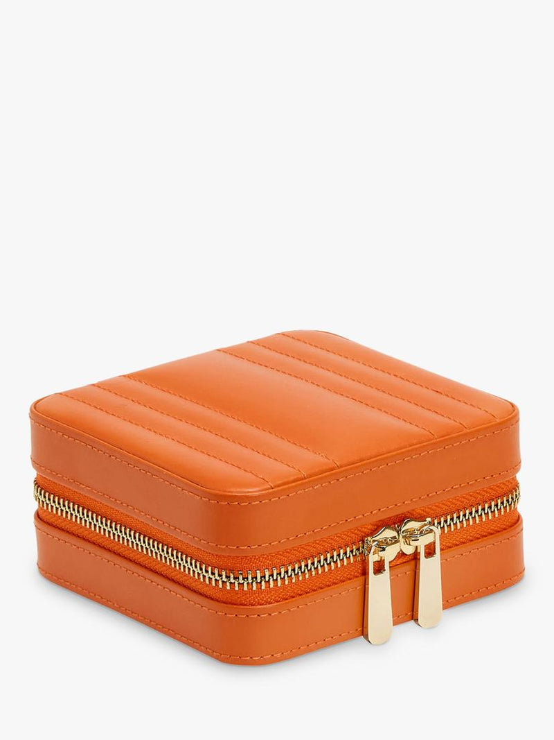 WOLF Maria leather zip jewel case in tangerine, UK version