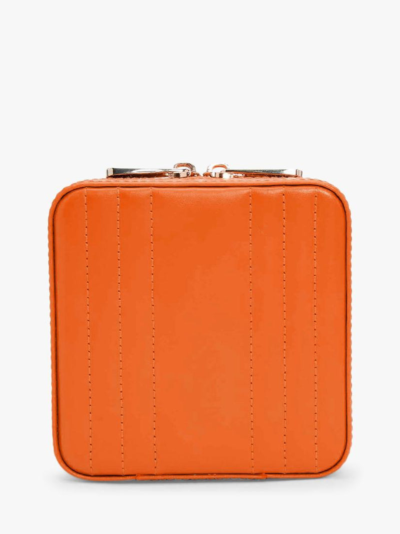 WOLF Maria leather zip jewel case in tangerine, UK version
