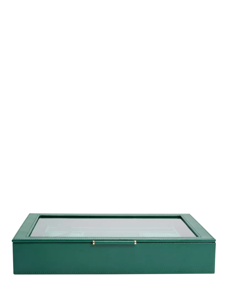 WOLF Sophia leather jewellery box with window (British brand)